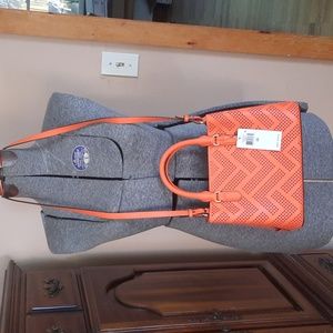 🧡NWT🧡Lauren by Ralph Lauren Orange LeatherSatchel. $250RP and dust bag